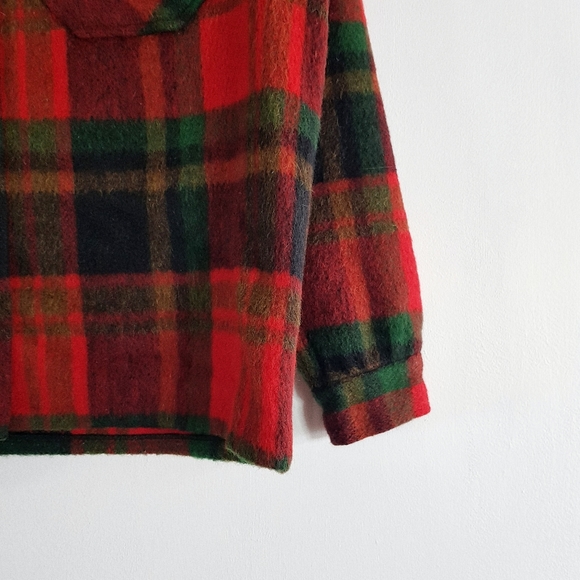 Vintage 1970s L.L.Bean wool Chequered over Shirt - Size Small / Boxy Fit - Picture 4 of 5
